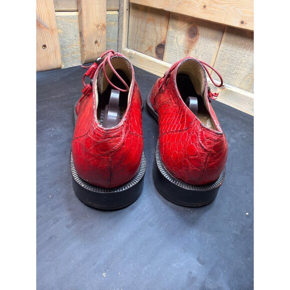 Mauri M Collection Red Genuine Alligator Leather Dress Shoes Italy Size 8.5 M main image 8